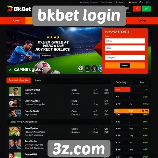 Interface do usuário no site bkbet login